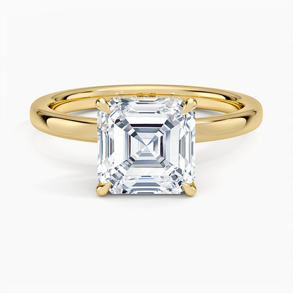 Lumiere 2mm Diamond Ring (1/8 ct. tw.) - Asscher Cut Center Stone