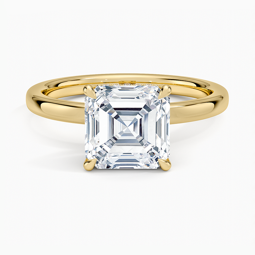 Lumiere 2mm Diamond Ring (1/8 ct. tw.) - Asscher Cut Center Stone