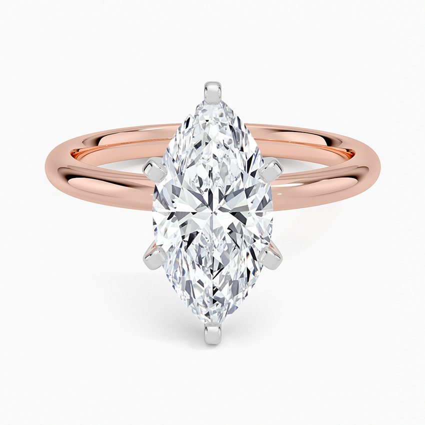 Comfort Fit 2mm Six-Prong Solitaire Ring - Marquise Center Stone
