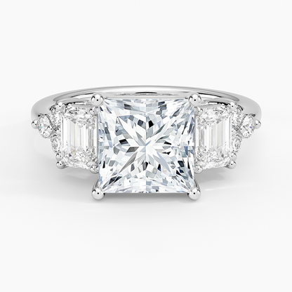 Sabine Cluster Diamond Ring (1 ct. tw.) - Princess Cut Center Stone