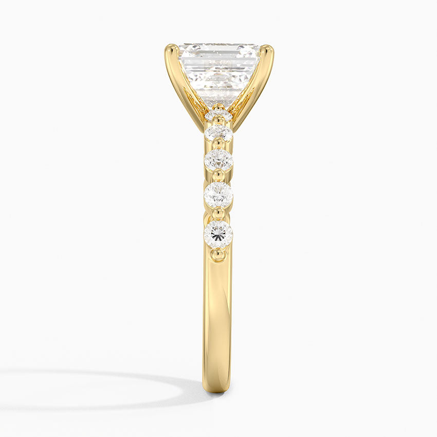 Marseille Half Coverage Diamond Ring (1/4 ct. tw.) - Asscher Cut Center Stone