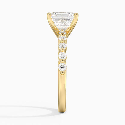 Marseille Half Coverage Diamond Ring (1/4 ct. tw.) - Asscher Cut Center Stone