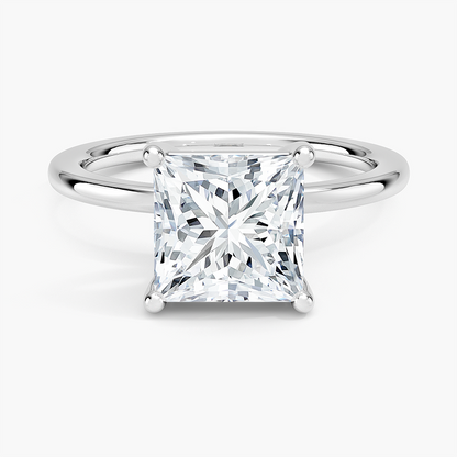 Perfect Fit 1.4mm Solitaire Ring - Princess Cut Center Stone