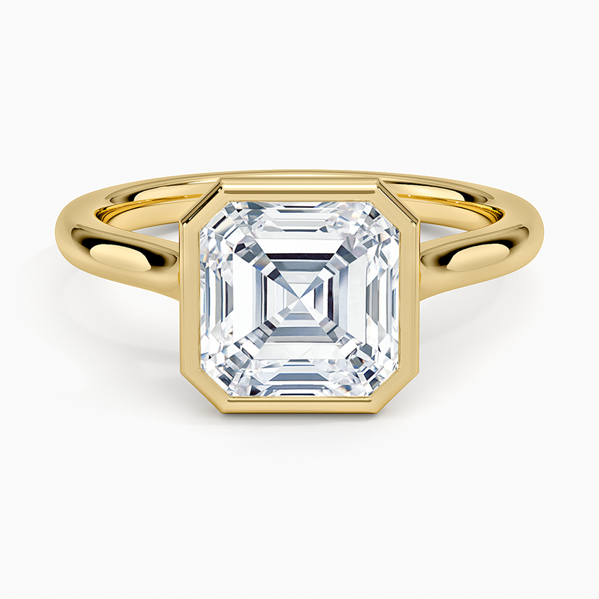 Luna 2mm Bezel Ring - Asscher Cut Center Stone