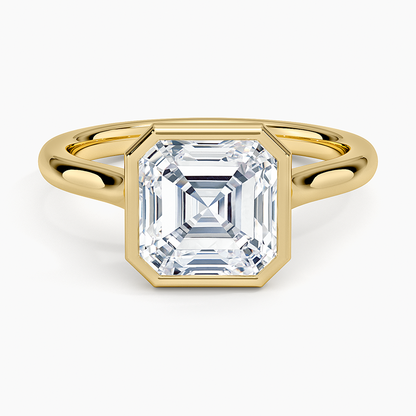Luna 2mm Bezel Ring - Asscher Cut Center Stone