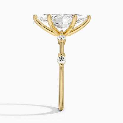 Aimee 1.4mm Diamond Ring - Marquise Center Stone