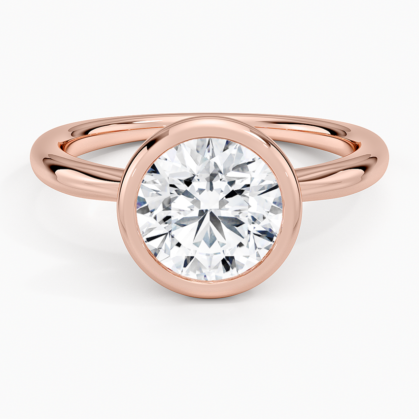 Freesia Bezel Solitaire Ring - Round Center Stone