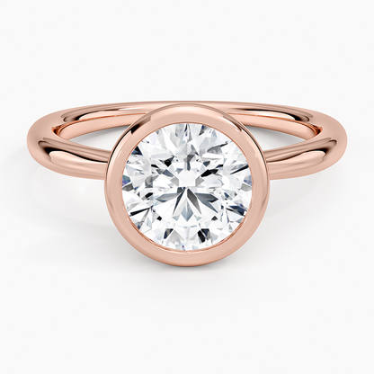 Freesia Bezel Solitaire Ring - Round Center Stone