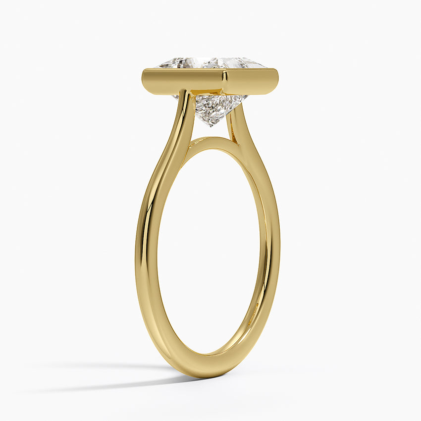 Petite Luna 1.5mm Bezel Ring - Princess Cut Center Stone