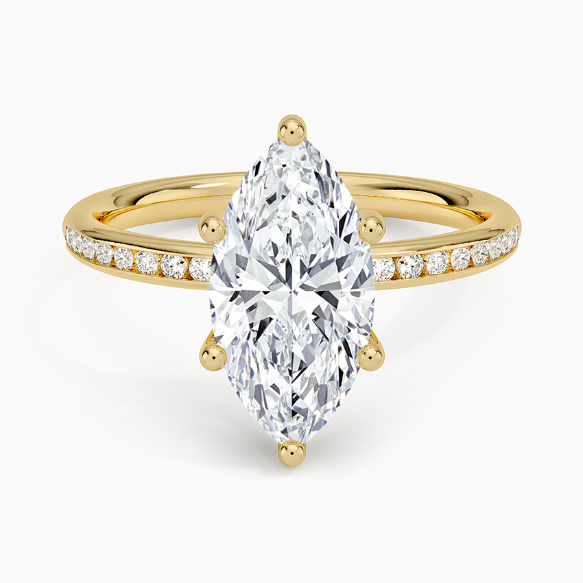 Tabitha Channel Set Diamond Ring - Marquise Cut Center Stone