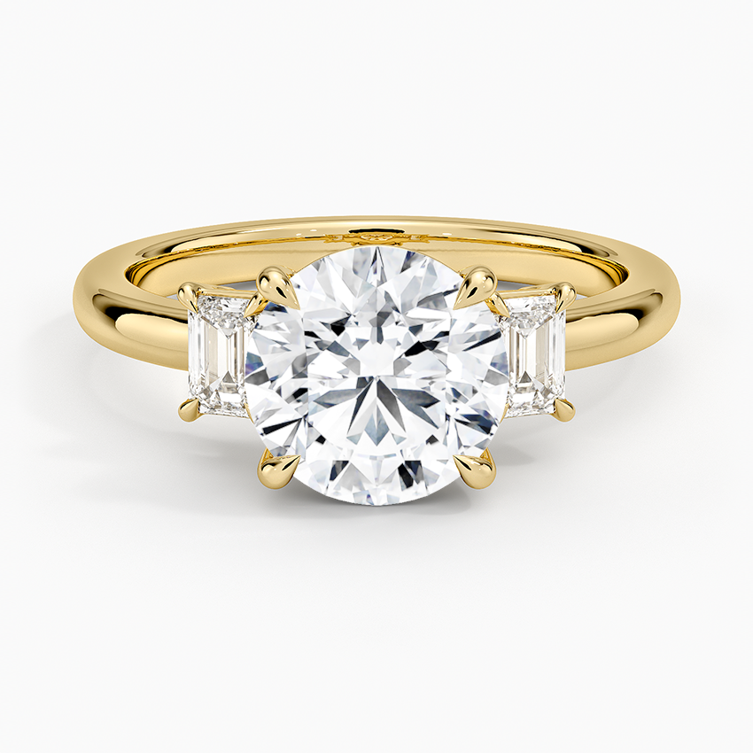 Petite Rhiannon Three Stone Diamond Ring (1/4 ct. tw.) - Round Cut Center Stone