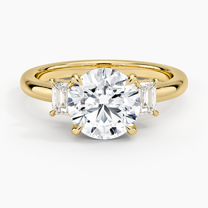 Petite Rhiannon Three Stone Diamond Ring (1/4 ct. tw.) - Round Cut Center Stone