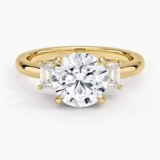 Petite Rhiannon Three Stone Diamond Ring (1/4 ct. tw.) - Round Cut Center Stone
