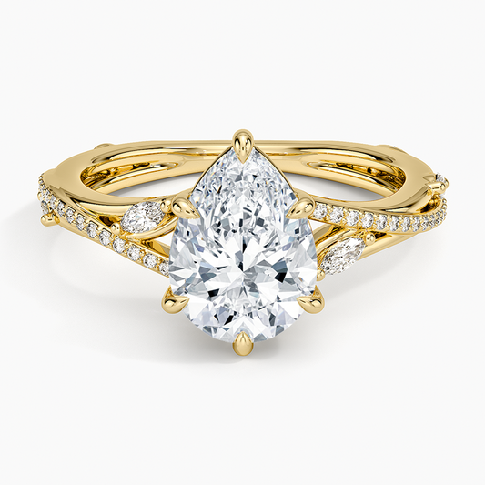 Begonia Vine Diamond Ring (1/4 ct. tw.) - Pear Center Stone