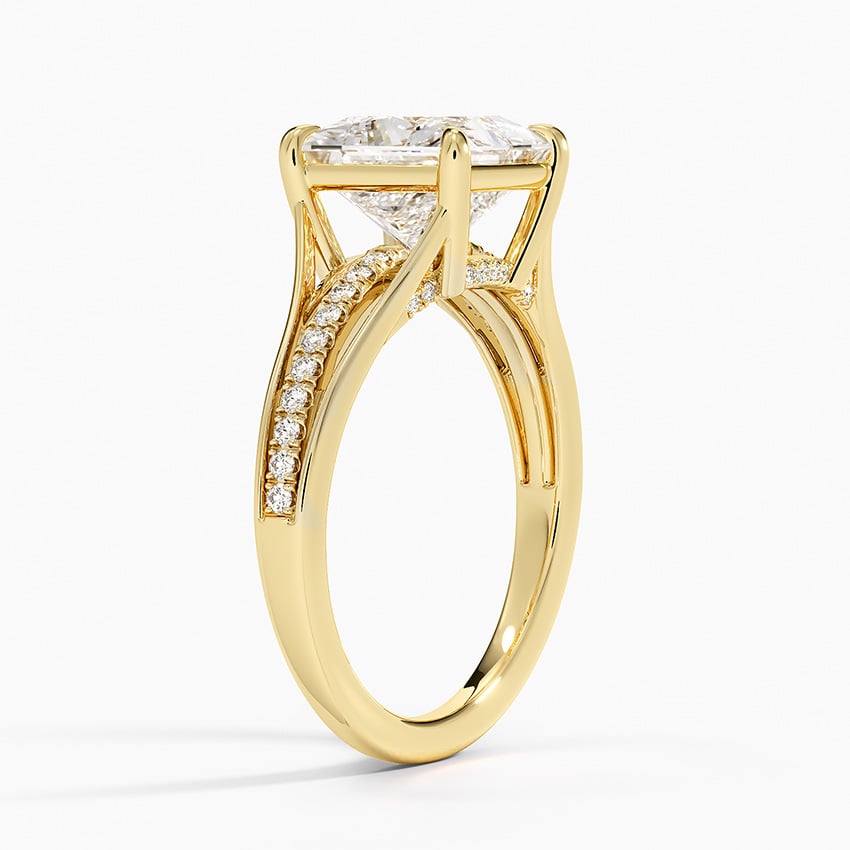 Tressa Split Shank Diamond Ring - Princess Cut Center Stone