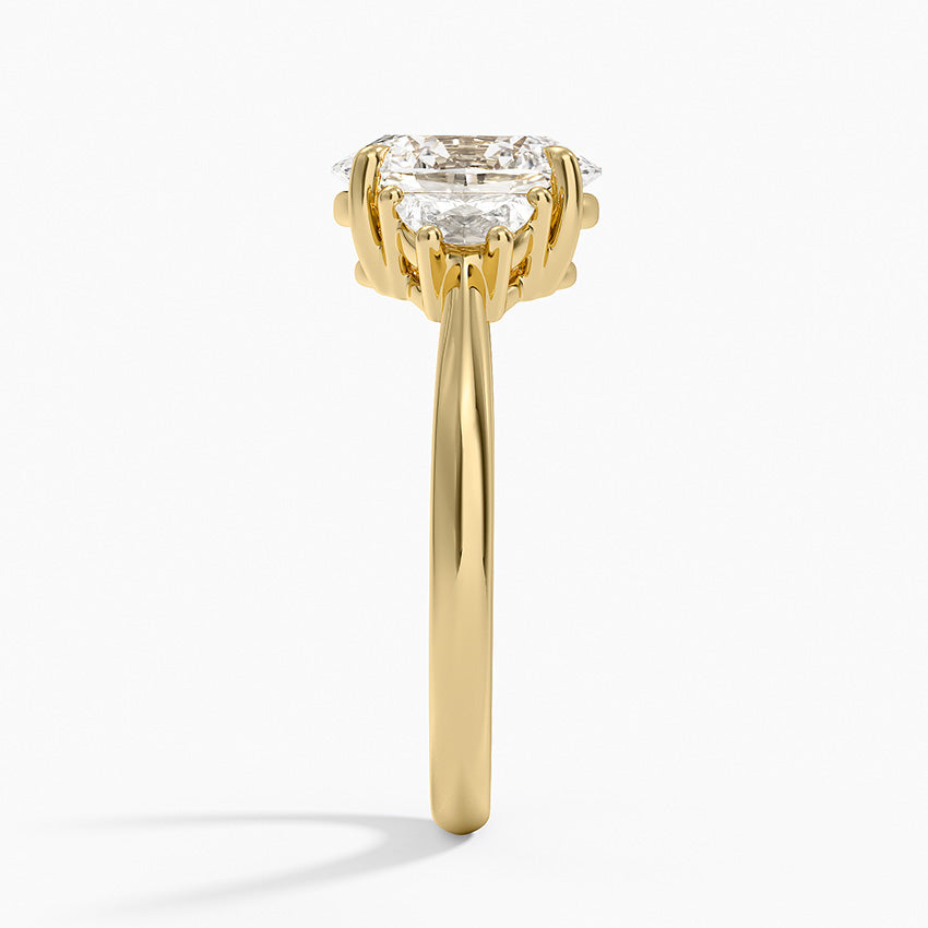 Half Moon Three Stone Diamond Ring (1/4 ct. tw.) - Oval Center Stone