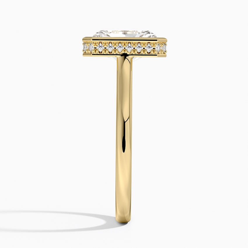 Luna Hidden Halo Diamond Ring - Radiant Cut Center Stone