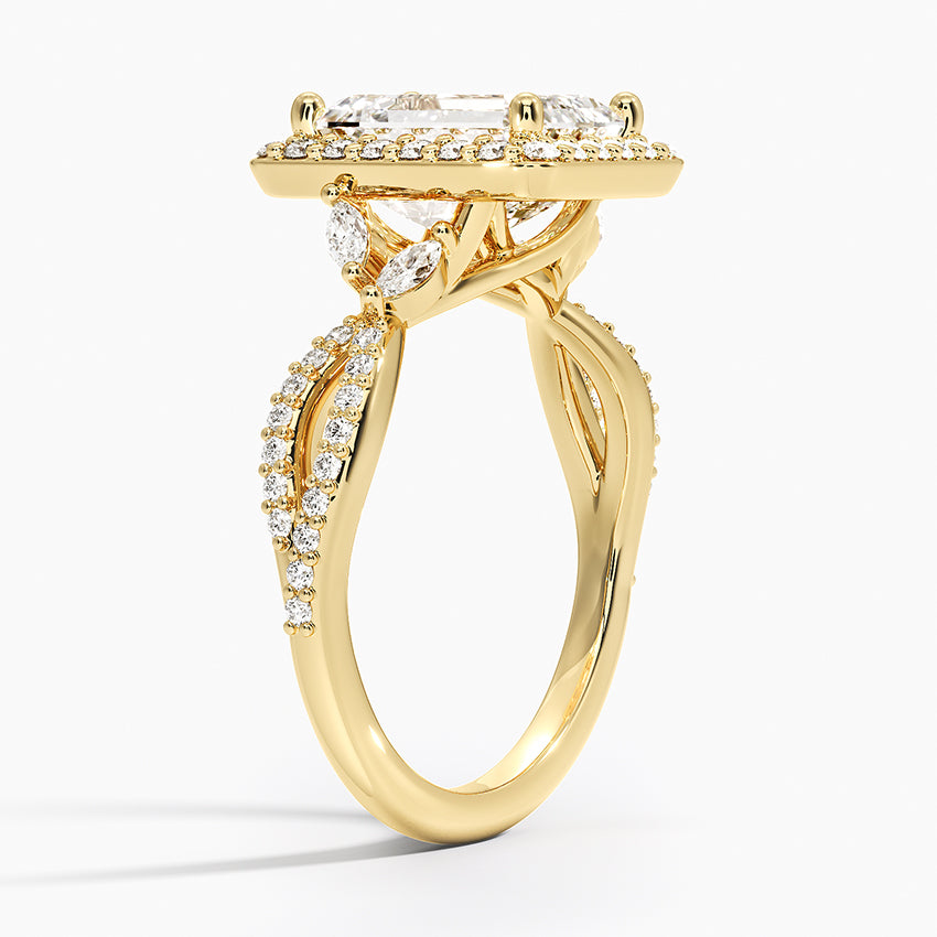 Luxe Willow Halo Diamond Ring (2/5 ct. tw.) - Emerald Cut Center Stone