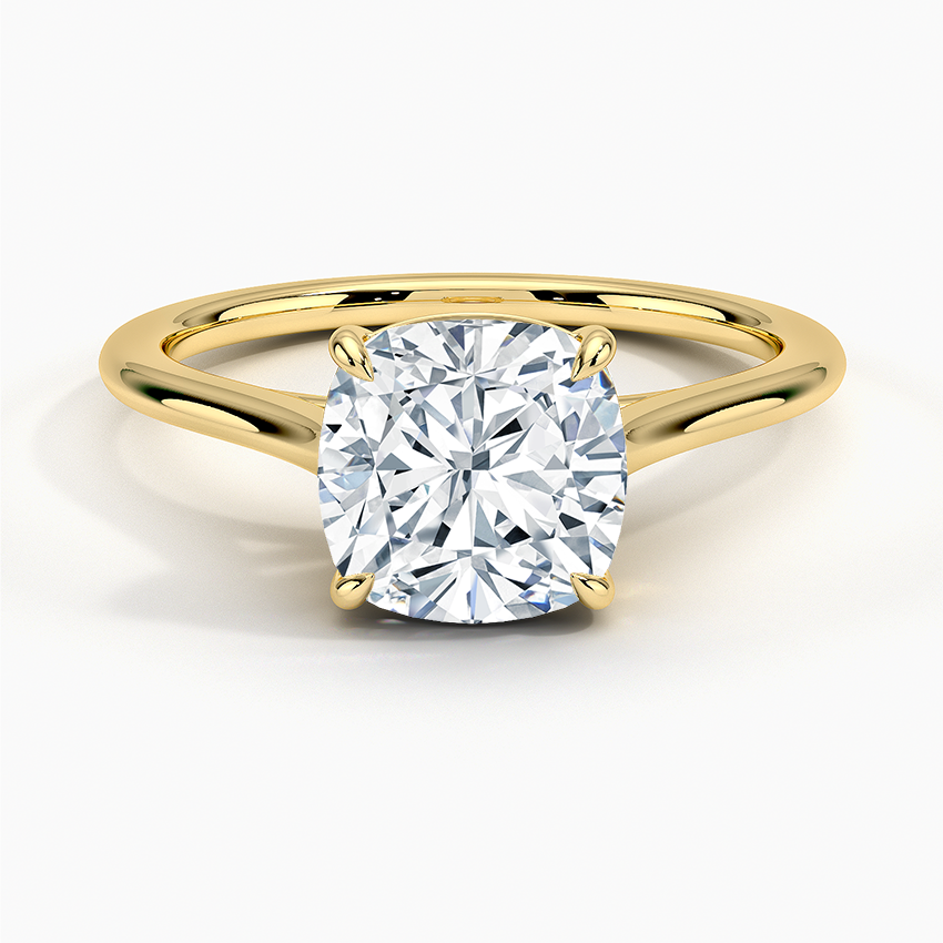 1.4mm Provence Solitaire Ring - Cushion Cut Center Stone