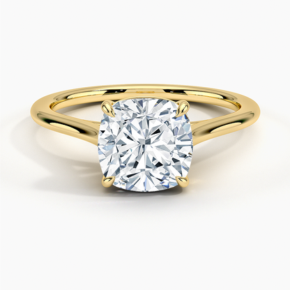 1.4mm Provence Solitaire Ring - Cushion Cut Center Stone