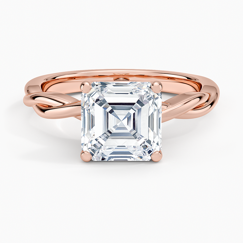 Twisted Vine Solitaire Ring - Asscher Cut Center Stone
