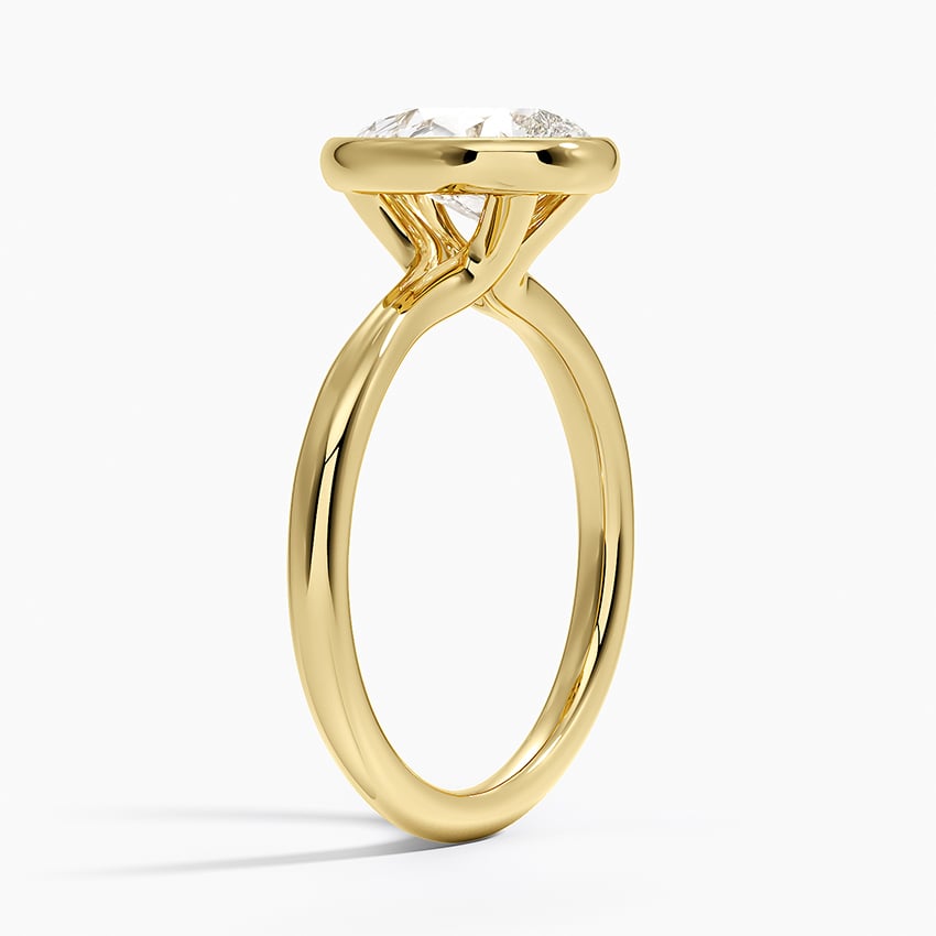 Freesia Bezel Solitaire Ring - Pear Center Stone