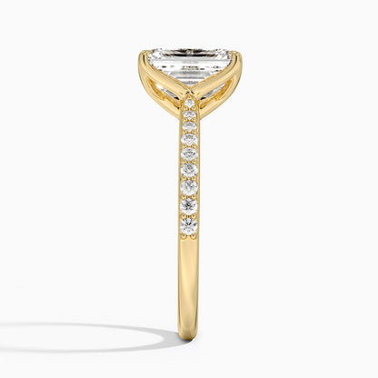 Elodie Cathedral Diamond Ring - Emerald Cut Center Stone