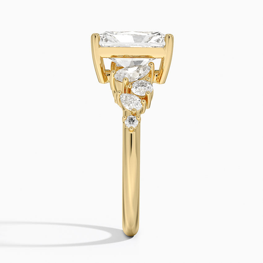 Olivetta Tapered Diamond Ring (1/2 ct. tw.) - Radiant Cut Center Stone