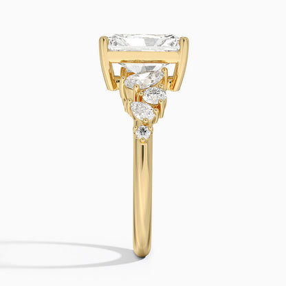 Olivetta Tapered Diamond Ring (1/2 ct. tw.) - Radiant Cut Center Stone