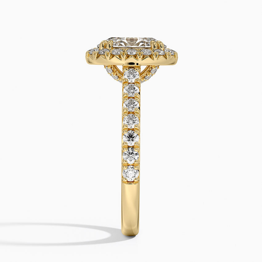 Sienna Halo Half Coverage Diamond Ring (2/3 ct. tw.) - Oval Center Stone
