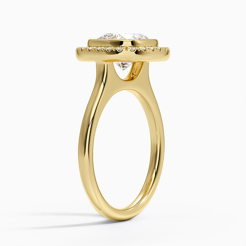 Bezel Halo Diamond Ring (1/4 ct. tw.) - Cushion Cut Center Stone