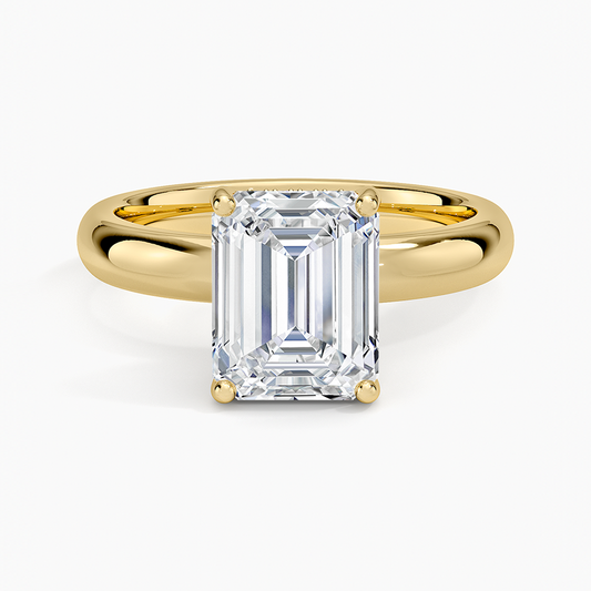Sydney Perfect Fit Halo 3mm Diamond Ring - Emerald Cut Center Stone