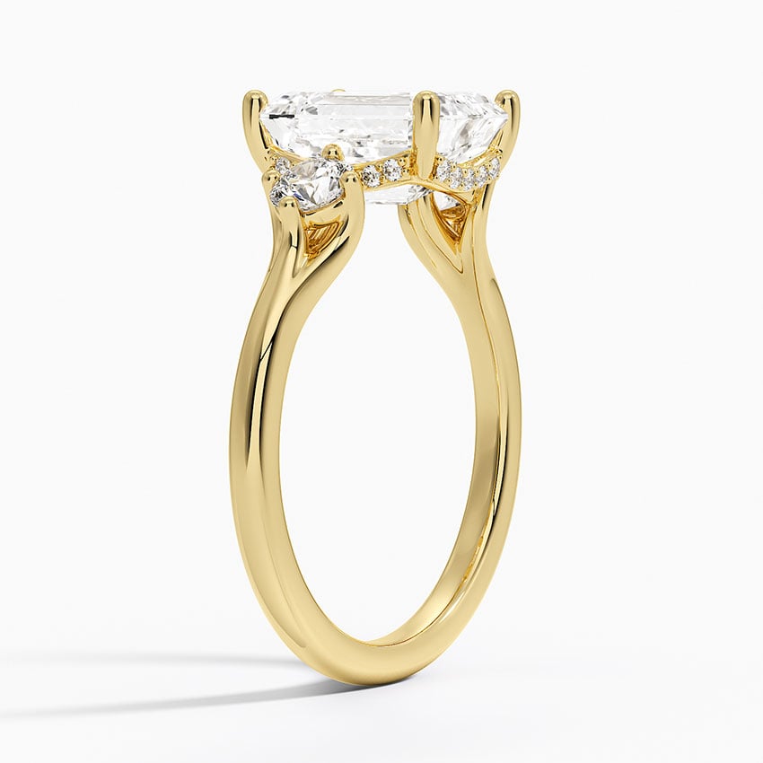 Luxe Floating Three Stone Diamond Ring (1/3 ct. tw.) - Emerald Cut Center Stone