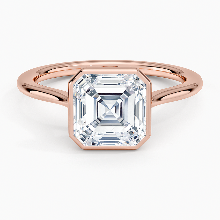Petite Luna 1.5mm Bezel Ring - Asscher Cut Center Stone