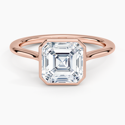 Petite Luna 1.5mm Bezel Ring - Asscher Cut Center Stone