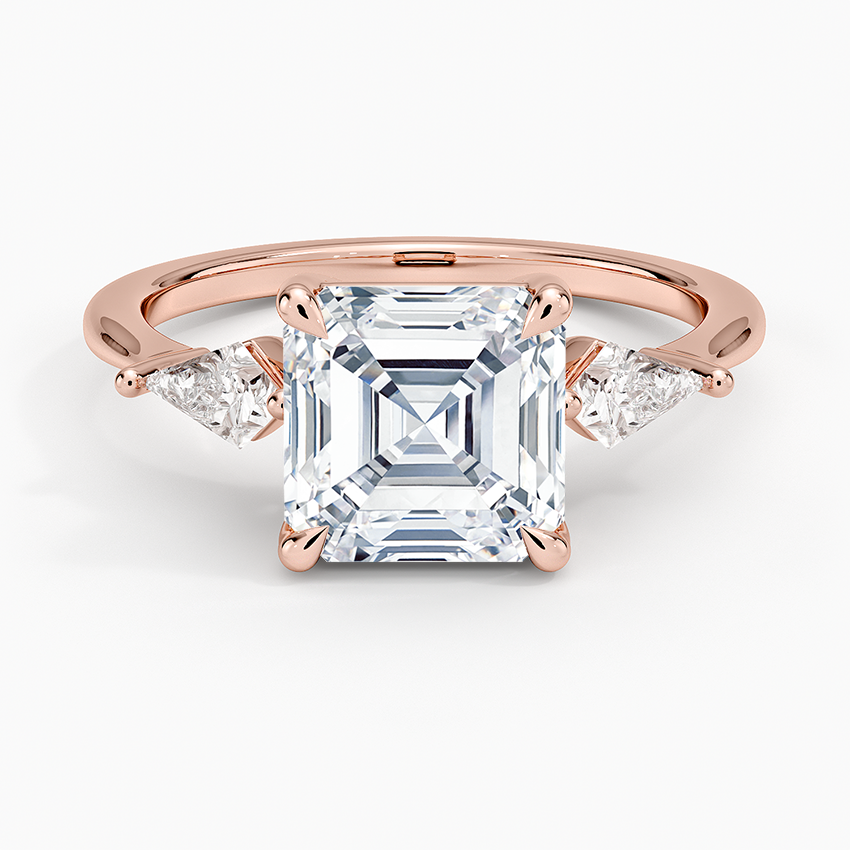 Luxe Cometa Three Stone Diamond Ring (1/3 ct. tw.) - Asscher Cut Center Stone