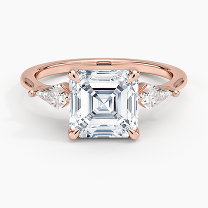 Luxe Cometa Three Stone Diamond Ring (1/3 ct. tw.) - Asscher Cut Center Stone