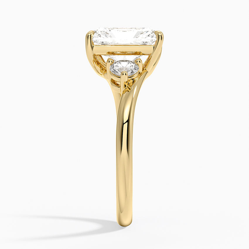 Atelier Three Stone Diamond Ring (1/3 ct. tw.) - Radiant Cut Center Stone