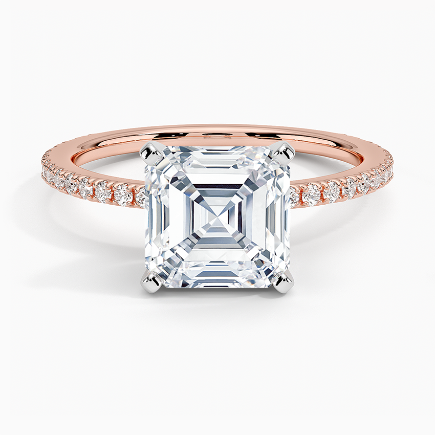 Ballad Three-Quarter Coverage Diamond Ring (1/4 ct. tw.) - Asscher Cut Center Stone
