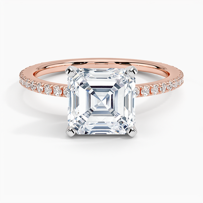 Ballad Three-Quarter Coverage Diamond Ring (1/4 ct. tw.) - Asscher Cut Center Stone