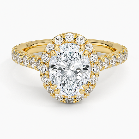 Sienna Halo Three-Quarter Coverage Diamond Ring (3/4 ct. tw.) - Oval Center Stone