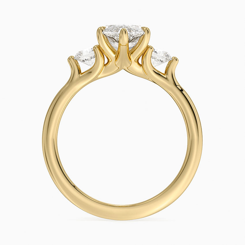 Freesia Three Stone Diamond Ring (1/3 ct. tw.) - Marquise Cut Center Stone