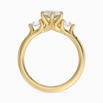 Freesia Three Stone Diamond Ring (1/3 ct. tw.) - Marquise Cut Center Stone