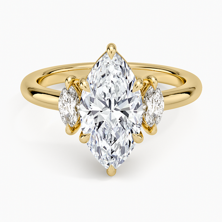 Sasha Three Stone Marquise Diamond Ring (1/3 ct. tw.) - Marquise Center Stone