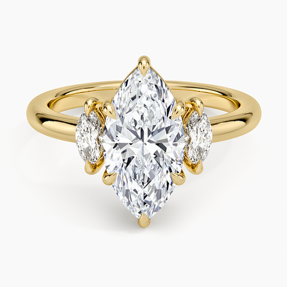 Sasha Three Stone Marquise Diamond Ring (1/3 ct. tw.) - Marquise Center Stone