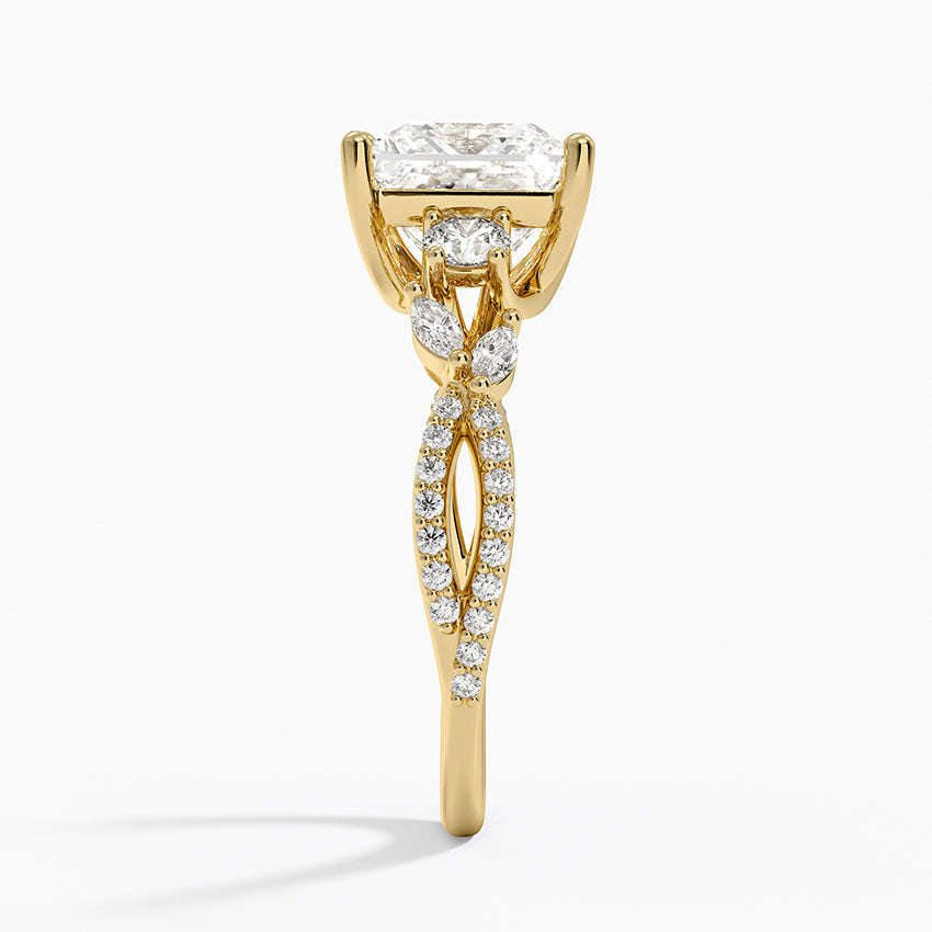 Luxe Willow Three Stone Diamond Ring (1/2 ct. tw.) - Princess Cut Center Stone
