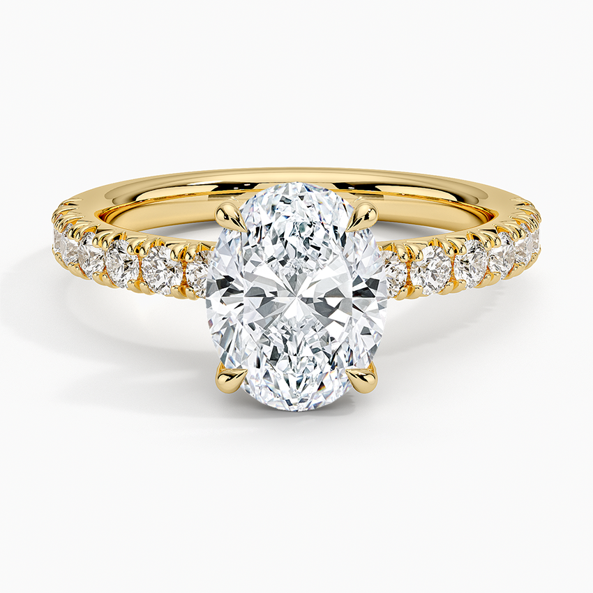 Olympia Half Coverage Diamond Ring (1/2 ct. tw.) - Oval Center Stone