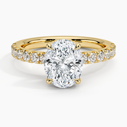Olympia Half Coverage Diamond Ring (1/2 ct. tw.) - Oval Center Stone