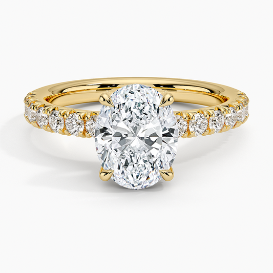 Olympia Half Coverage Diamond Ring (1/2 ct. tw.) - Oval Center Stone