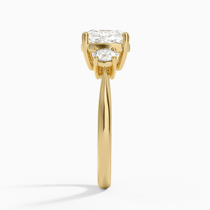 Selene Three Stone Diamond Ring (1/3 ct. tw.) - Cushion Cut Center Stone